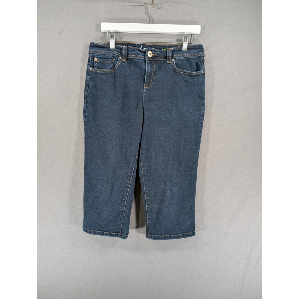 INC International Concepts Womens Straight Leg Regular Fit Crop Jeans Blue 10